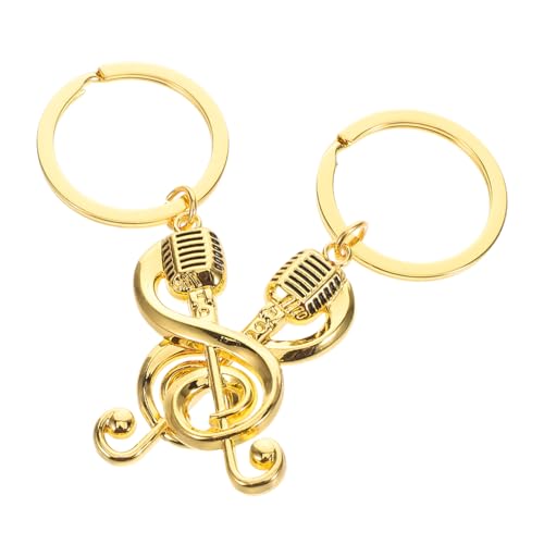 POPETPOP 2 Pcs Metal Musical Note Keychain Musiksymbol Charms Musical Microfon Key Ring Anhänger Für Musikfestivals Party Bevorzugt Dekorationen Golden von POPETPOP