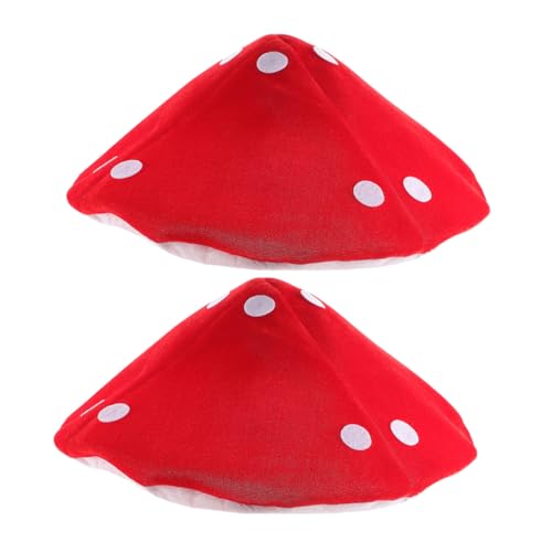 POPETPOP 2 STÜCK Teiliges Pilz Hut Rot Lustig Cosplay Party Kostüm Zubehör für Fotoshooting und Themenfeier mit Weichem Stoff und Elastischem POPETPOP 2 STÜCK Teiliges Pilz Hut Rot Lustig Cosplay Party Kostüm Zubehör für Fotoshooting und Themenfeier mit Weichem Stoff und Elastischem von POPETPOP