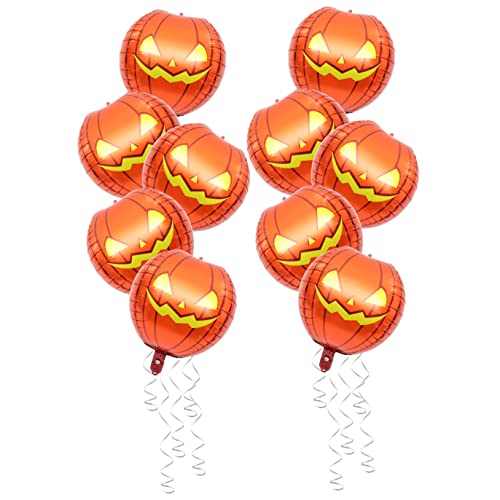 POPETPOP 2 Sätze Kürbisfolienballons Herbstballons DIY Kürbis Herbst Ernteballons Neonballons Horror Geburtstagsdekoration Kürbis Snackbehälter Kürbisse Aluminiumfolie 10 Stück * 2 von POPETPOP
