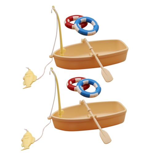 POPETPOP 2 Sätze Mini Fischerboot Deko Set Angler Boot Figuren mit Schwimmring Kreatives Zubehör für Mini Deko für Wohn und Schlafzimmer POPETPOP 2 Sätze Mini Fischerboot Deko Set Angler Boot Figuren mit Schwimmring Kreatives Zubehör für Mini Deko für Wohn und Schlafzimmer von POPETPOP