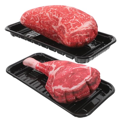 POPETPOP 2 Sätze Simuliertes Steakmodell Simulierte Lebensmittelmodelle Realistische Lebensmittelverzierung Realistisches Essen Prop Essen Falsches Fleisch Stoff POPETPOP 2 Sätze Simuliertes Steakmodell Simulierte Lebensmittelmodelle Realistische Lebensmittelverzierung Realistisches Essen Prop Essen Falsches Fleisch Stoff von POPETPOP