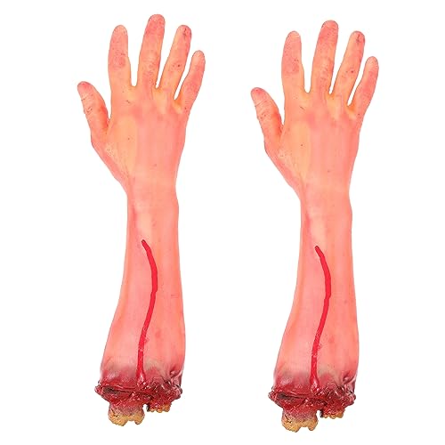 POPETPOP 2 Stck Scary Halloween Requisite Realistische Simulierte Abgetrennte Hände Prop Blutige Gebrochene Hände Für Gruselige Party Dekoration Und Haunted House Nutzung von POPETPOP