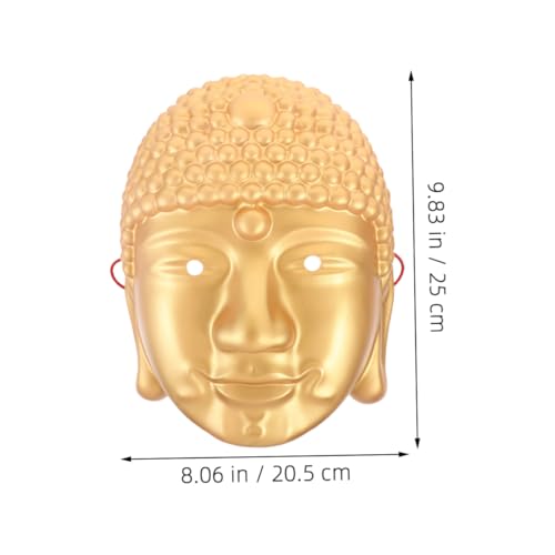 POPETPOP 2 Stück Buddha Kopfmasken Goldene Buddhistische Kostüm Masken für Cosplay Meditation Karneval Halloween und Theater Authentische Buddha Darstellung mit Auffälligem Goldfarbenem von POPETPOP