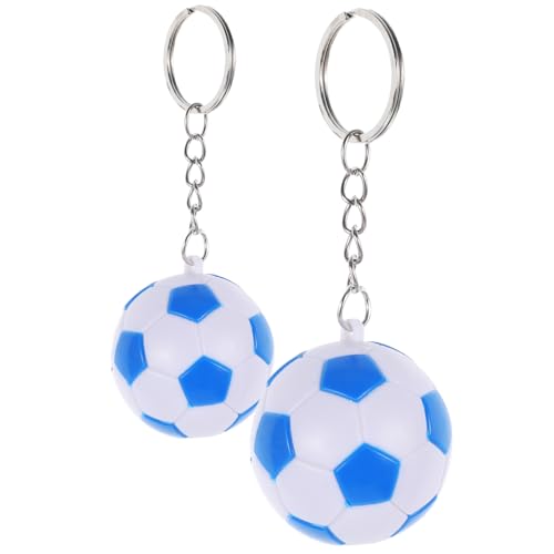 POPETPOP 2 Stück Fußball Schlüsselanhänger Junge Schlüsselanhänger Fußball-Partygeschenke schlüsselanhänger fussball football schlüsselanhänger portachiavi divertenti Portschlüssel Blue von POPETPOP