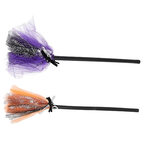 POPETPOP 2 Stück Halloween Hexenbesen Abnehmbar Farbige Cosplay Besen für Robuste Halloween Party Deko für Hexen Kostüm und Zauberhafte Verkleidung POPETPOP 2 Stück Halloween Hexenbesen Abnehmbar Farbige Cosplay Besen für Robuste Halloween Party Deko für Hexen Kostüm und Zauberhafte Verkleidung von POPETPOP