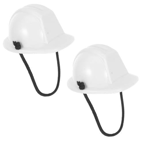 POPETPOP 2 Stück Haustier Schutzhelm Bauhelm Puppenhelm Haustier Miniaturhelm Haustier Kopfbedeckung Helm Für Haustiere Miniatur Bauhelm Mini Baupuppenhüte Miniatur Bauhut von POPETPOP