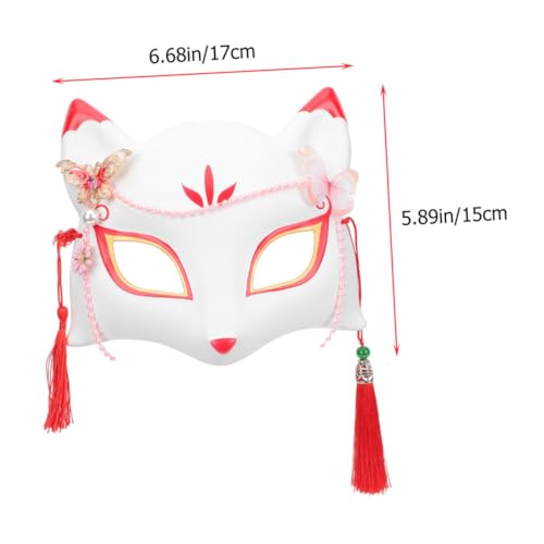 POPETPOP 2 Stück Japanische Fuchs Halbgesichtsmaske Leichte Party und Karnevalsmaske mit Elastischem Band Dekorative Cosplay Maske für Frauen für Halloween und Kostümfeste POPETPOP 2 Stück Japanische Fuchs Halbgesichtsmaske Leichte Party und Karnevalsmaske mit Elastischem Band Dekorative Cosplay Maske für Frauen für Halloween und Kostümfeste von POPETPOP