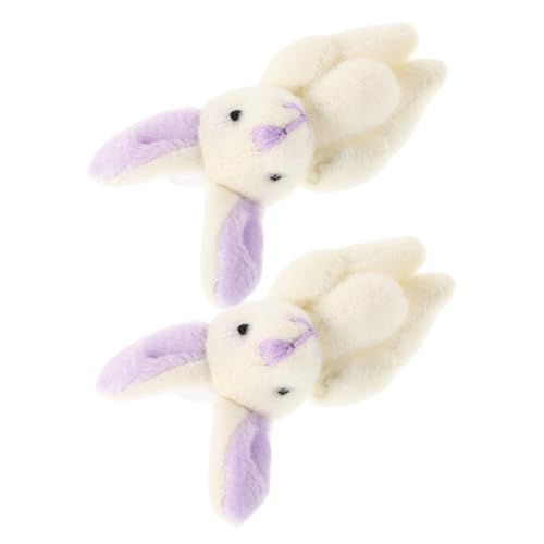 POPETPOP 2 Stück Kleine Plüsch Hasen mit Gelenken Bewegliche Mini Kuscheltiere Weiche Niedliche Stofftier Kaninchen als Deko für Geburtstag Hochzeit Ostern als und Sammlerobjekt von POPETPOP