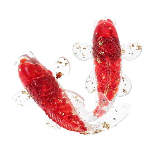 POPETPOP 2 Stück Kristall Koi Fisch Figuren Miniatur Goldfisch Deko aus Robustem Kristall Leuchtende Aquarium Deko Fische Elegante Tischdekoration für Zuhause Büro von POPETPOP