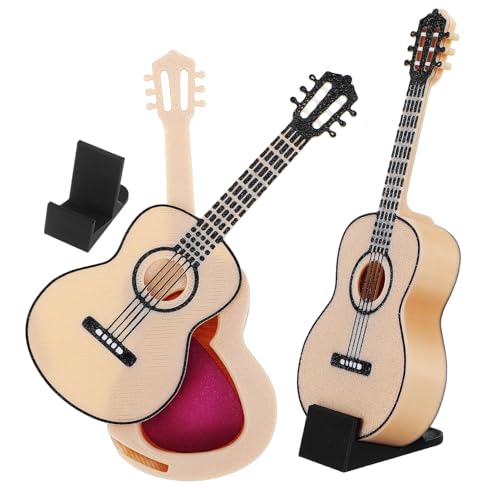 POPETPOP 2 Stück Mini-Gitarre Mit Ständer: Musikspielzeug Für Puppenhauszubehör – Miniatur-gitarrenmodellinstrument Für Die Dekoration Eines Winzigen Musikzimmers POPETPOP 2 Stück Mini-Gitarre Mit Ständer: Musikspielzeug Für Puppenhauszubehör – Miniatur-gitarrenmodellinstrument Für Die Dekoration Eines Winzigen Musikzimmers von POPETPOP