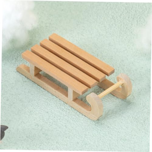 POPETPOP 2 Stück Mini Holzschlitten für Puppenhaus Deko DIY Bemalbar Langlebiges Miniatur Weihnachtsmodell Sichere Materialien als Miniatur Schlitten Zubehör und Weihnachtsbaumdeko von POPETPOP