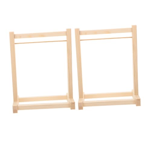POPETPOP 2 Stück Miniatur Holz Kleiderständer für Puppenhaus Stabiler Garderobenständer Platzsparend Vielseitig Einsetzbar für Verschiedene Puppenkleider Robustes Material für Puppenmöbel von POPETPOP