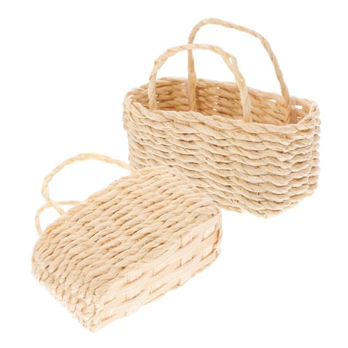 POPETPOP 2 Stück Miniature Raffia Körbe mit Griffen Handgeflochtene Kleine Weidenkörbchen für Puppenhaus Partygeschenke Blumendekoration und Aufbewahrung Kleiner Gegenstände POPETPOP 2 Stück Miniature Raffia Körbe mit Griffen Handgeflochtene Kleine Weidenkörbchen für Puppenhaus Partygeschenke Blumendekoration und Aufbewahrung Kleiner Gegenstände von POPETPOP