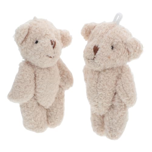 POPETPOP 2 Stück Puppenhaus Bärenpuppe Kuscheltier Minibären Masse Miniatursachen Miniatur-bärenstatuen Miniatur-bärenfiguren Mini-bärenfiguren Kleine Bären Khaki Plüsch von POPETPOP