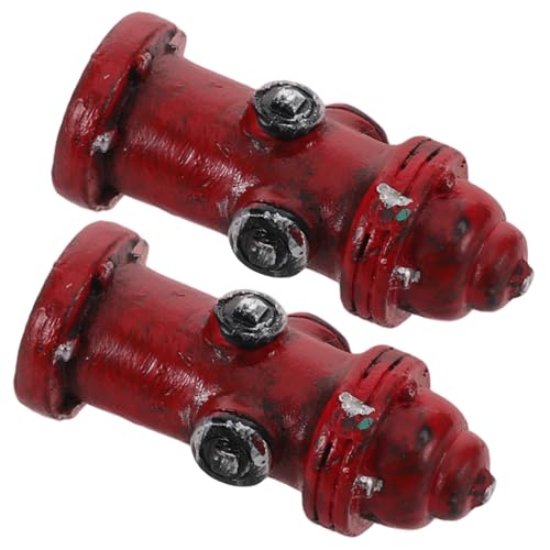 POPETPOP 2 Stück Resin Feuerhydrant Miniatur für Puppenhaus Deko Mikro Landschaft Kunsthandwerk Vielseitig als Cake Topper Fotorequisite und Wohnaccessoire von POPETPOP