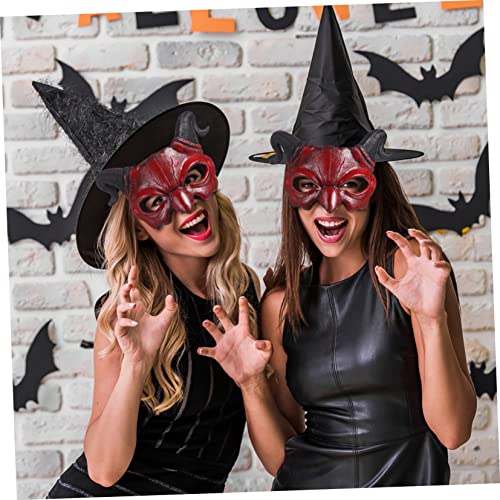 POPETPOP 2 Stück Rote Teufelsmasken mit Realistischen Ziegenhörnern Elastisch Gruselige Halloween Gesichtsmaske für Erwachsene Jugendliche Karneval Cosplay und Horrorpartys POPETPOP 2 Stück Rote Teufelsmasken mit Realistischen Ziegenhörnern Elastisch Gruselige Halloween Gesichtsmaske für Erwachsene Jugendliche Karneval Cosplay und Horrorpartys von POPETPOP