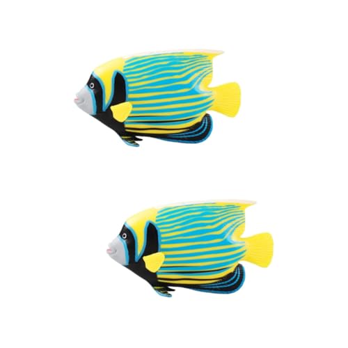 POPETPOP 2 Stück Schmetterlingsfisch Modell Tiermodelle Kleine Fische Dekoration Fisch Ornament Dekoratives Fisch Modell Gefälschter Fisch Desktop Handwerk Fischfiguren von POPETPOP