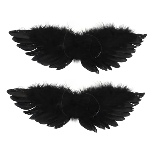 POPETPOP 2 Stück Schwarze Teufelsflügel für Puppen DIY Basteln Halloween Deko Requisiten Geformt Vielseitig Einsetzbar Stilvolles Accessoire von POPETPOP