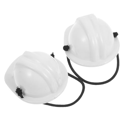 POPETPOP 2 Stück Sicherheitshelm Für Haustiere Puppenhelm Mini-schutzhelm Für Puppe Mini-bauhut Miniaturhelm Für Haustiere Miniatur-bauhelm Miniatur-schutzhelm Weiß Plastik von POPETPOP
