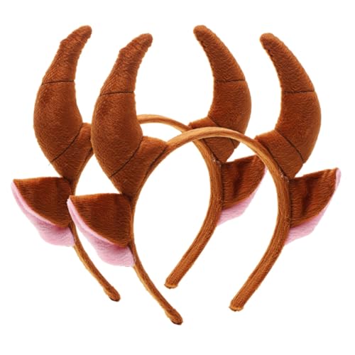 POPETPOP 2 Stück Stirnband mit Großen Stierhörnern Teiliges Robust Modisch für Halloween Kostüm Cosplay Party Tierkopf Haarreifen Geeignet für Erwachsene und Schulaufführungen von POPETPOP
