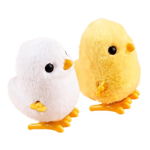 POPETPOP 2 Stück Teiliges Aufziehspielzeug Plüsch Huhn und Küken Springendes Tier für Party Mitbringsel Bunte Cartoon Figuren Interaktives von POPETPOP