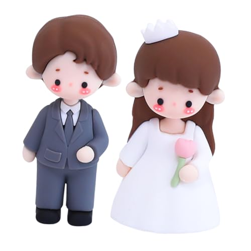 POPETPOP 2 Stück Teiliges Brautpaar Tortenfigur Hochzeit Cake Topper Deko Souvenir Langlebig Sicher für Tisch und Kuchen Romantisch POPETPOP 2 Stück Teiliges Brautpaar Tortenfigur Hochzeit Cake Topper Deko Souvenir Langlebig Sicher für Tisch und Kuchen Romantisch von POPETPOP