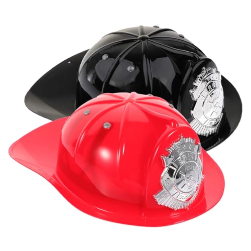 POPETPOP 2 Stück Teiliges Feuerwehrhelm für Stabilem Kunststoff Authentisches Design Leicht und Bequem für Rollenspiele Passende für Jungen und Mädchen für Kostüm und Bühne von POPETPOP