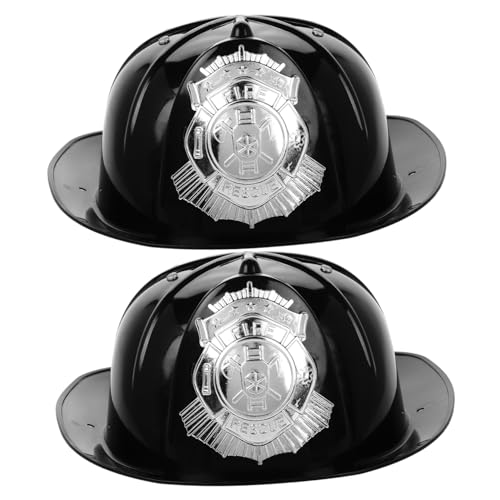 POPETPOP 2 Stück Teiliges Feuerwehrmann Kostüm für Schwarze Kunststoff Feuerwehrhelme Verstellbare Robustes Rollenspiel Zubehör für Jungen und Mädchen Feuerwehr Helm für Kostüm und POPETPOP 2 Stück Teiliges Feuerwehrmann Kostüm für Schwarze Kunststoff Feuerwehrhelme Verstellbare Robustes Rollenspiel Zubehör für Jungen und Mädchen Feuerwehr Helm für Kostüm und von POPETPOP