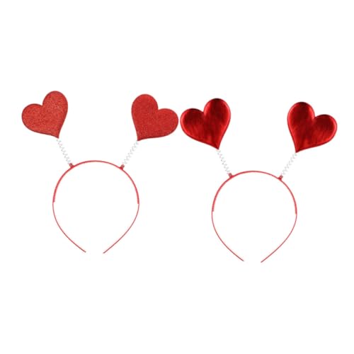 POPETPOP 2 Stück Teiliges Herz Haarband für Valentinstag Leicht Tragbar Komfortabel und Langlebig aus Kunststoff und Romantisches Haarschmuck Accessoire für Damen und Mädchen von POPETPOP