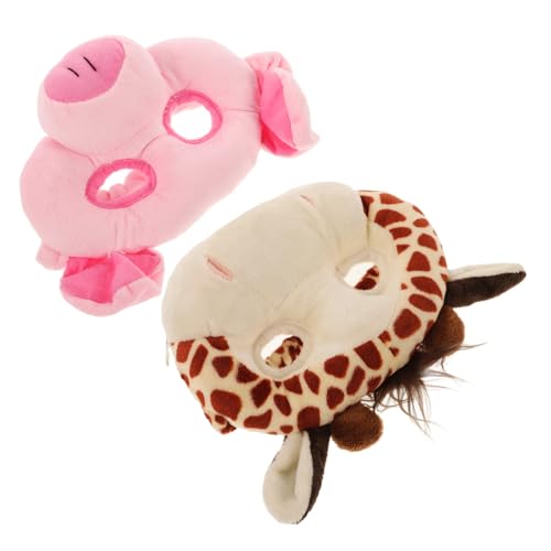 POPETPOP 2 Stück Teiliges Kindertiermasken mit Elastischem Band Realistische Multifunktionale Kostüm Masken für Halloween Karneval Fasching und Cosplay Partys und Verstellbar von POPETPOP