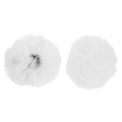 POPETPOP 2 Stück Teiliges Weiße Hasenschwanz Anstecker aus Plüsch Abnehmbar Flauschige Kaninchen Pompons für Damen Cosplay Accessoires für Fasching und Halloween von POPETPOP