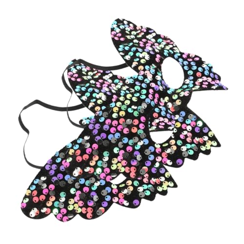POPETPOP 2 Stück Venezianische Maske Damen Schmetterling aus Applikationen und Pailletten für Karneval Maskenball Halloween Kostümparty Stilvolle Faschingsaccessoires von POPETPOP