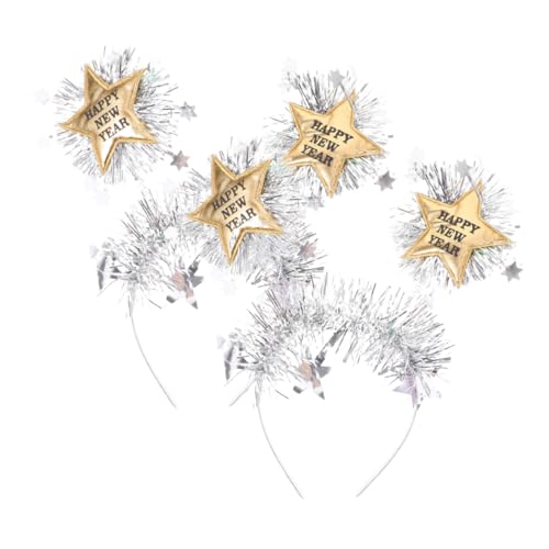 POPETPOP 2 Stück Year Haarreif Gold Glitzer Kopfschmuck Festlich für Silvester Party Karneval Fotoaccessoire von POPETPOP