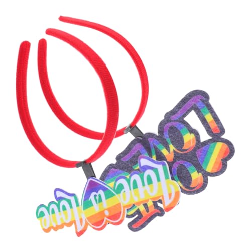 POPETPOP 2 Stücke Liebesherz-Stirnband Stirnbänder für Mädchen liebe herz kopfbedeckungen valentinstag zubehör Stolz Stirnband Haarschmuck für Damen und Mädchen gefühlt von POPETPOP
