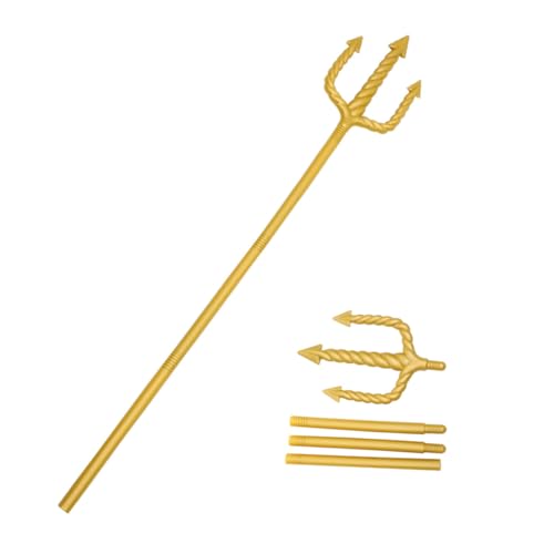 POPETPOP 2 Stücke Spirale Dreizack Dreizack Mitarbeiter Dreizack Prop Dreizack Kunststoff Goldene von POPETPOP
