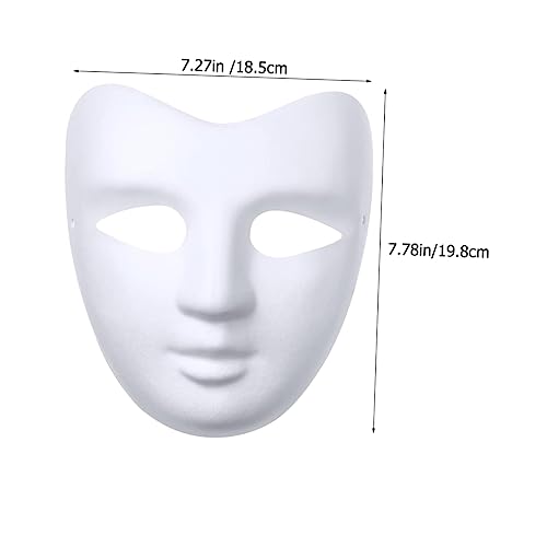 POPETPOP 20 Stück Teiliges DIY Pappmaché Masken Weiß Unbemalt Vollgesichtsmaske zum Bemalen Bastelset für Maskerade Party Cosplay Handarbeit Kreatives Design von POPETPOP