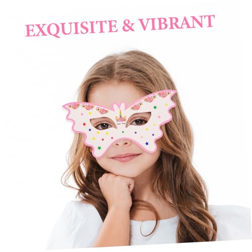 POPETPOP 20 Stück Teiliges Einhorn Papiermasken für Bunte Cartoon Masken zum Anmalen Leicht Abziehbar Kindermasken für Karneval Party und Cosplay Accessoire von POPETPOP