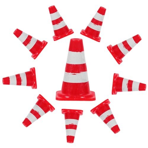 POPETPOP 20 Stück Verkehrszeichen Barrikaden Modell Lernspielzeug Straßenbaukegel Spielspielzeug Lernspielzeug Sandtisch Zubehör Verkehrszeichen Dekore Straßenkegel von POPETPOP