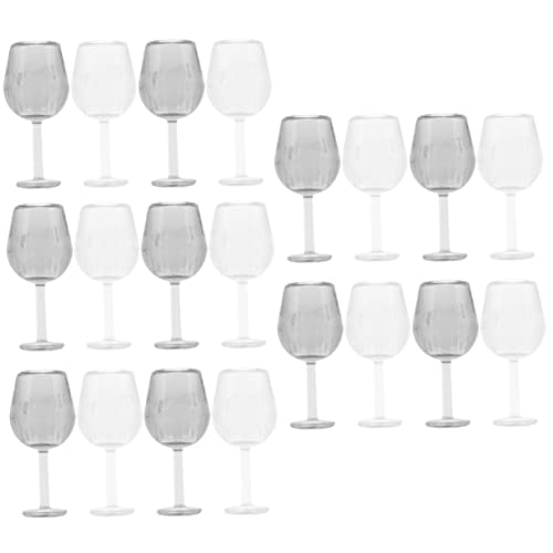 POPETPOP 20stücke Miniatur-weingläser Für Puppenhäuser Realistische Graue Und Transparente Goblets Für Deko Spiel Und Fotografie Langlebig Und Kreativitätsfördernd von POPETPOP