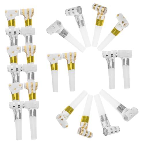 POPETPOP 24 Stück Teiliges Partyset mit Bunten Tröten Lustige Noisemaker für Kindergeburtstage und Festlichkeiten Wiederverwendbare Auffällige Partyaccessoires für Junge Mädchen und von POPETPOP