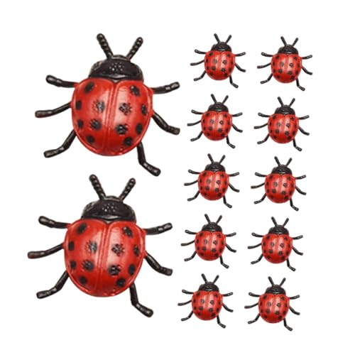 POPETPOP 24 Stück Teiliges Realistische Marienkäfer Modelle aus PVC Kleine Mini Marienkäfer Spielzeuge für Halloween Geburtstagspartys und Scherzartikel Leicht Tragbare Wiederverwendbare von POPETPOP