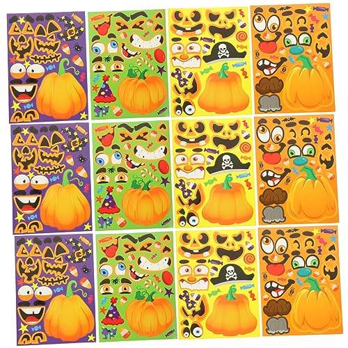 POPETPOP 24Blätter DIY Halloween Aufkleber Cartoon Sticker für Kreative Bastelprojekte für Fensterdekoration und Scrapbooking mit Verschiedenen Halloween Mustern POPETPOP 24Blätter DIY Halloween Aufkleber Cartoon Sticker für Kreative Bastelprojekte für Fensterdekoration und Scrapbooking mit Verschiedenen Halloween Mustern von POPETPOP