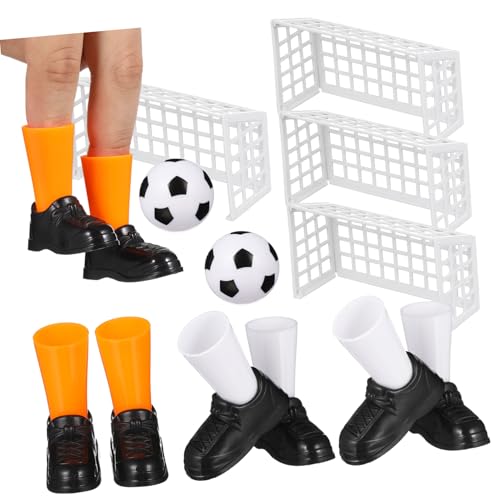 POPETPOP 2Satz Finger Fußballspiel Set Tore Fußball Schuhe Tragbares Tischspielzeug für Interaktives Spaßspiel für Kleine Fußballfans für Partys und Spielabende von POPETPOP