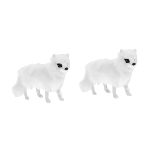 POPETPOP 2St Simulation Fuchs Modell Figur Fuchsspielzeug Ornament Karikatur Tiere Plüsch beschwertes Kuscheltier lauch Kuscheltier bastelzeug Tierstatue fuchsförmige Statue Kunstfell Weiß POPETPOP 2St Simulation Fuchs Modell Figur Fuchsspielzeug Ornament Karikatur Tiere Plüsch beschwertes Kuscheltier lauch Kuscheltier bastelzeug Tierstatue fuchsförmige Statue Kunstfell Weiß von POPETPOP