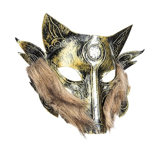 POPETPOP 2Stücke Halloween Horror Wolf Maske Cosplay Kostüm Zubehör Realistische Pelzmaske für Karneval Maskerade und Halloween Partys von POPETPOP
