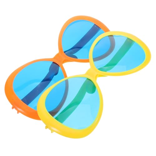 POPETPOP 2Stücke Jumbo Sonnenbrillen Übergroße Lustige Kunststoffbrillen für Strandpartys und Tropisches Hawaii Design Leicht und Tragbar von POPETPOP