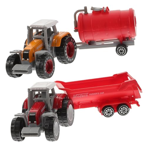 POPETPOP 2Stücke LKW Modell Realistisches Traktormodell für Hochwertigem Kunststoff Bewegliche Teile für Kreatives Geschenkidee für Jungen von POPETPOP