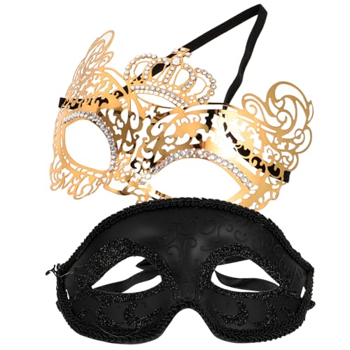 POPETPOP 2Stücke Metallmasken für Halloween Halbgesichtsmaske für Maskerade Cosplay Karneval für Frauen Männer Langlebig POPETPOP 2Stücke Metallmasken für Halloween Halbgesichtsmaske für Maskerade Cosplay Karneval für Frauen Männer Langlebig von POPETPOP