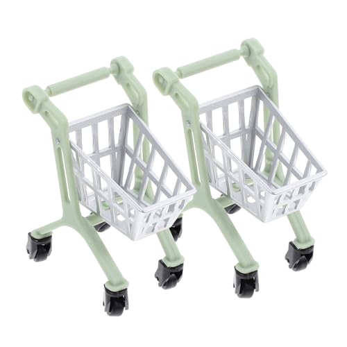 POPETPOP 2Stücke Mini Einkaufswagen Modell Kreatives für Puppenhaus Dekoration Stabiler Supermarktwagen für Desktop Organizer POPETPOP 2Stücke Mini Einkaufswagen Modell Kreatives für Puppenhaus Dekoration Stabiler Supermarktwagen für Desktop Organizer von POPETPOP
