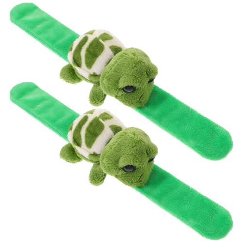 POPETPOP 2Stücke Plüsch Schildkröte Slap Armband für Niedliches Party Armband Tragbares Kuscheltier mit Tierverzierung für zu Geburtstagen und Festen von POPETPOP